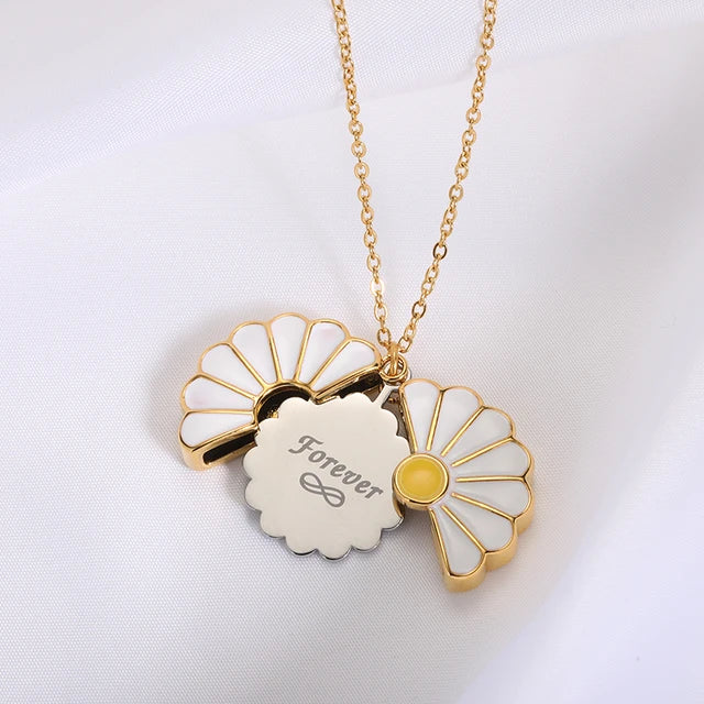 Personalized Daisy Flower Pendant
